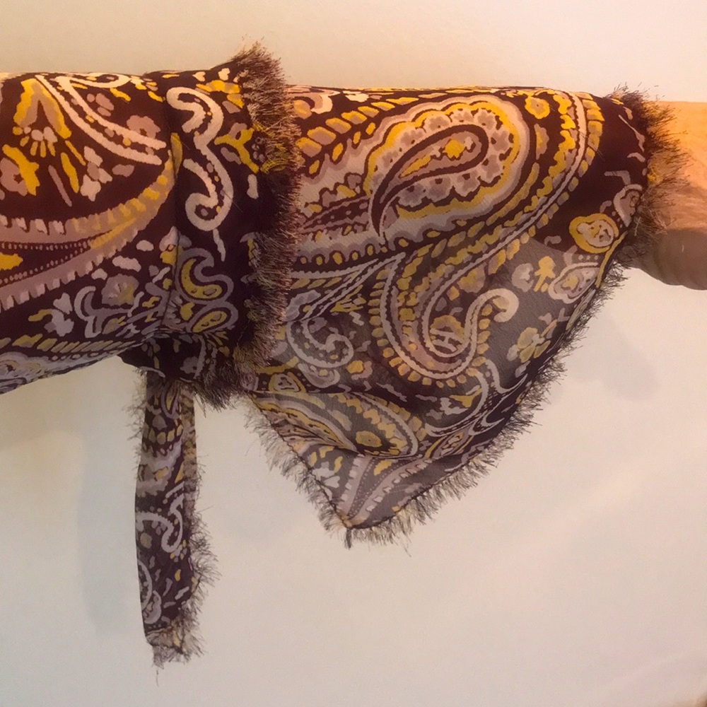 Lucky Brand sheer paisley blouse NWOT - Picture 8 of 10